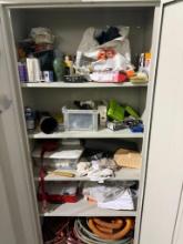 Metal Storage Cabinet with Contents