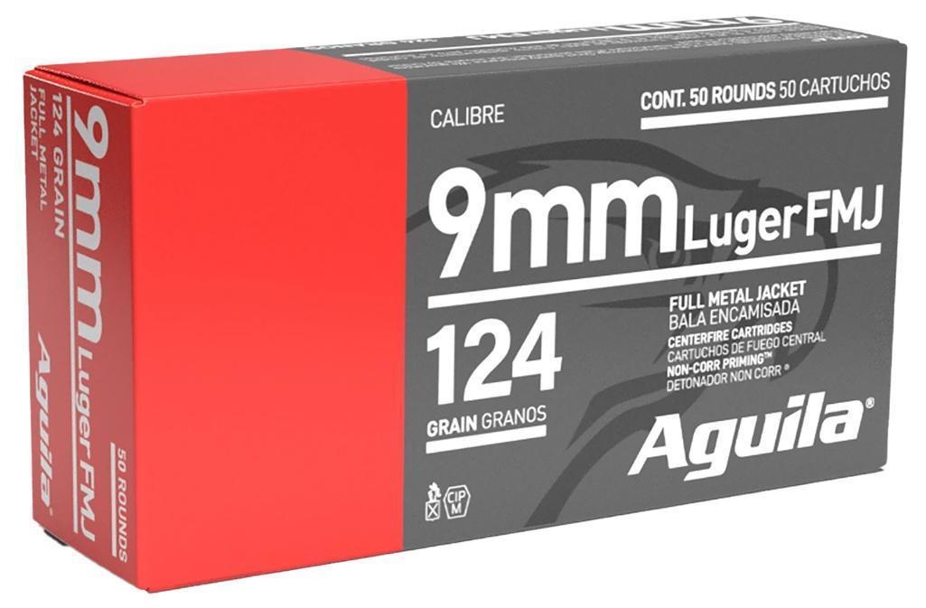 Aguila 1E092110 Target Range Handgun 9mm Luger 124gr Full Metal Jacket 50 Per Box