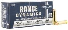 Fiocchi 357F Range Dynamics Pistol 357 Mag 142 gr Full Metal Jacket TruncatedCone TCFMJ 50 Per Box