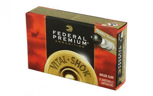 Federal PB127RS Premium VitalShok TruBall 12 Gauge 2.75 1 oz Rifled Slug Shot 5 Per Box