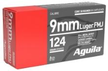 Aguila 1E092110 Target Range Handgun 9mm Luger 124gr Full Metal Jacket 50 Per Box