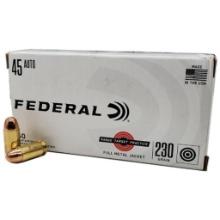 Federal RTP45230 Range Target RangeTargetPractice 45 ACP 230 gr Full Metal Jacket FMJ 50 Per Box