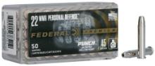 Federal PD22WMR1 Premium Personal Defense Punch 22WMR 45gr Jacketed Hollow Point 50 Per Box