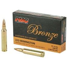 PMC Bronze Line .223 Remington 55 gr FMJBT Ammo - 20 rounds