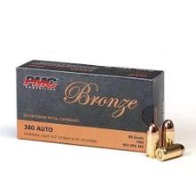 PMC Bronze 380 ACP 90 gr FMJ Ammo - 50 Rounds