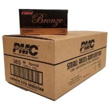 PMC Bronze .38 Special Handgun Ammo - 132 Grain FMJ - 1000rd Case - High-Quality Ammunition for Sale
