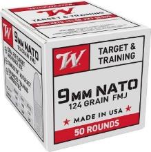 Winchester Usa Amo 9Mm 124Gr Fmj 50Rd