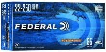 Federal 22250A Power-Shok 22-250 Rem 55 Gr Jacketed Soft Point (Jsp) 20 Bx