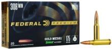 Federal Gm308M2 Gold Medal 308 Win 175 Gr Sierra Matchking Boat-Tail Hollow Point (Bthp) 20 Bx