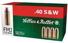 Sellier & Bellot Sb40B Handgun 40 S&W 180 Gr Full Metal Jacket (Fmj) 50 Bx