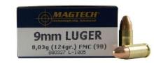 Magtech 9B Range/Training 9Mm Luger 124 Gr Full Metal Jacket (Fmj) 50 Bx