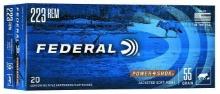 Federal 223A Power-Shok 223 Rem 55 Gr Jacketed Soft Point (Jsp) 20 Bx
