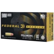 Federal Gm9Ap1 Gold Medal 9Mm Gold Medal 147 Gr 50 Bx