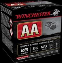 Winchester Ammo Aasc288 Aa Sporting Clay 28 Gauge 2.75 3/4 Oz 8 Shot 25 Bx