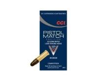 Cci 0051 Competition Pistol Match 22 Lr 40 Gr Lead Round Nose (Lrn) 50 Bx