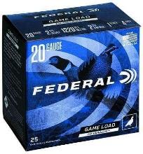 Federal H2044 Game-Shok Upland 20 Gauge 2.75 1 Oz 4 Shot 25 Bx
