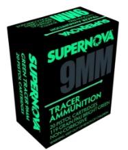 Piney Mountain Ammunition Amo 9Mm 119Gr Fmj Green Tracer 20Rd