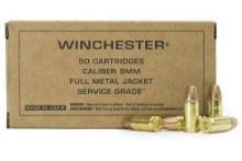 Winchester Ammo Sg9W Service Grade 9Mm Luger 115 Gr Full Metal Jacket (Fmj) 50 Bx