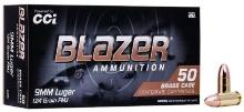 Cci 5201 Blazer Brass 9Mm Luger 124 Gr Full Metal Jacket (Fmj) 50 Bx