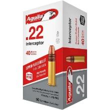 Aguila 1B222320 Special Interceptor 22 Lr 40 Gr Copper-Plated Solid Point 50 Bx