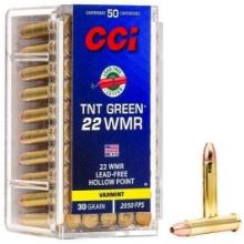 Cci 0060 Varmint Tnt Green 22 Mag 30 Gr Hollow Point (Hp) 50 Bx