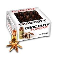 G2 Research Civic 45 Acp Civic Duty 45 Acp 168 Gr Copper Expansion Projectile 20 Bx