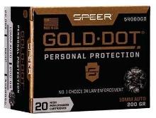 Speer Ammo 54000Gd Gold Dot Personal Protection 10Mm Auto 200 Gr Hollow Point (Hp) 20 Bx