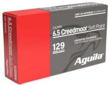 Aguila 81489Ag 6.5 Creedmoor 129 Gr Interlock Boat Tail Soft Point 20 Per Box