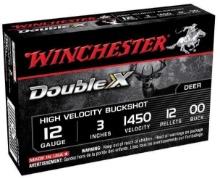 Winchester Ammo Sb12300 Double X High Velocity 12 Gauge 3 12 Pellets Copper Plated 00 Buck Shot 5 Bx