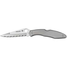 Spyderco C07S Police 4.13 Clip Point Serrated Stainless Steel Handle Folding