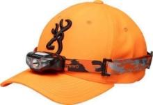 BROWNING CAP/HEADLAMP COMBO BLAZE ORG W/100 LUMEN LIGHT*