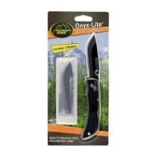 Outdoor Edge OX30C Onyx-Lite 3 Drop Point Plain Polymer Black Handle Folding w/ 3 Blades