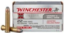 Winchester Ammo X22Mh Super-X 22 Mag 40 Gr Jacketed Hollow Point (Jhp) 50 Bx