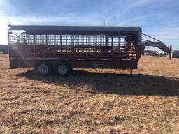 20x6.8 Gooseneck brand stock trailer 1-4FT... 2-8FT CUTS FULL SIZE ESCAPE ON DRIVER HALF ESCAPE ON