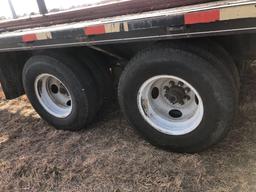 32 Ft hay van flat bed trailer with dove tail and ramps, 2 10k axels, comes with title