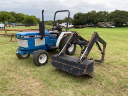 FORD 1520 WITH LOADER... DIESEL 2 WHEEL DRIVE... BUCKET WITH LOADER TURF TIRES ON THE TRACTOR REAR