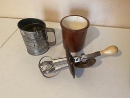 VINTAGE MIXER AND BROMWELLS MEASURING SIFTER