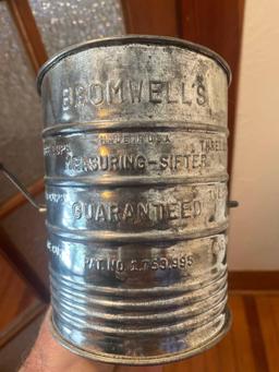 VINTAGE MIXER AND BROMWELLS MEASURING SIFTER