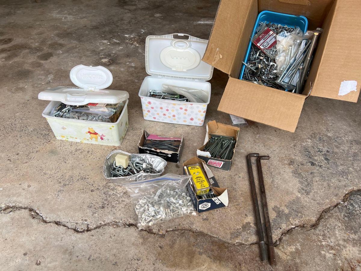 BOX OF MISC SCREWS AND BOLTS...