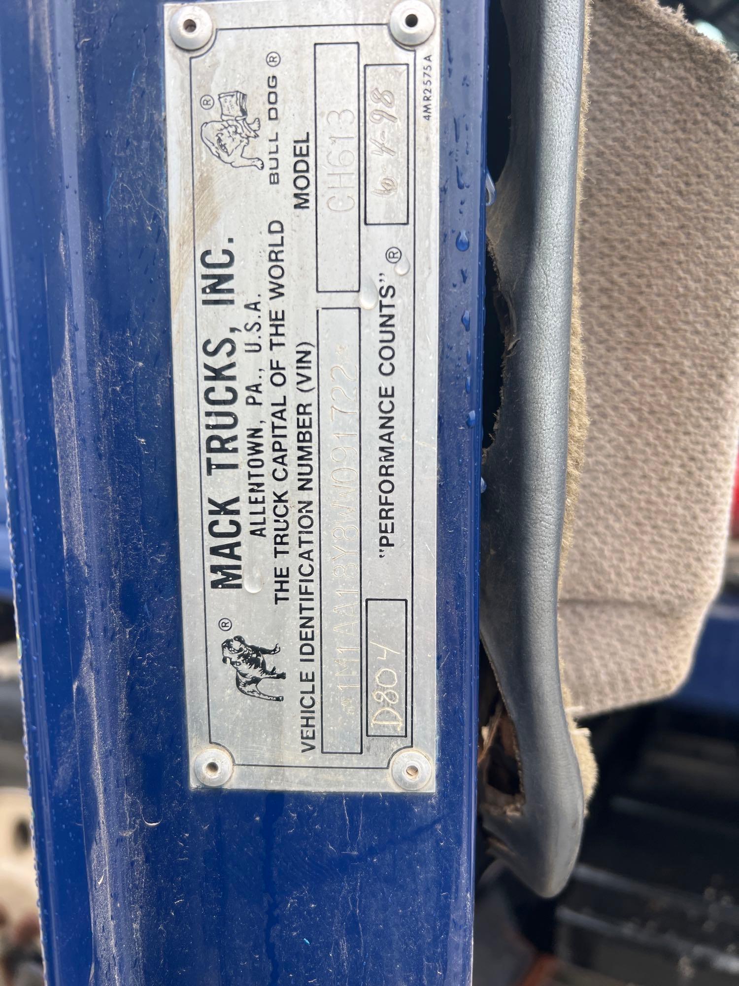 Year: 1998 Make: Mack Model: CH613 Vehicle Type: Truck Mileage: Plate: Body Type: Trim Level: Drive