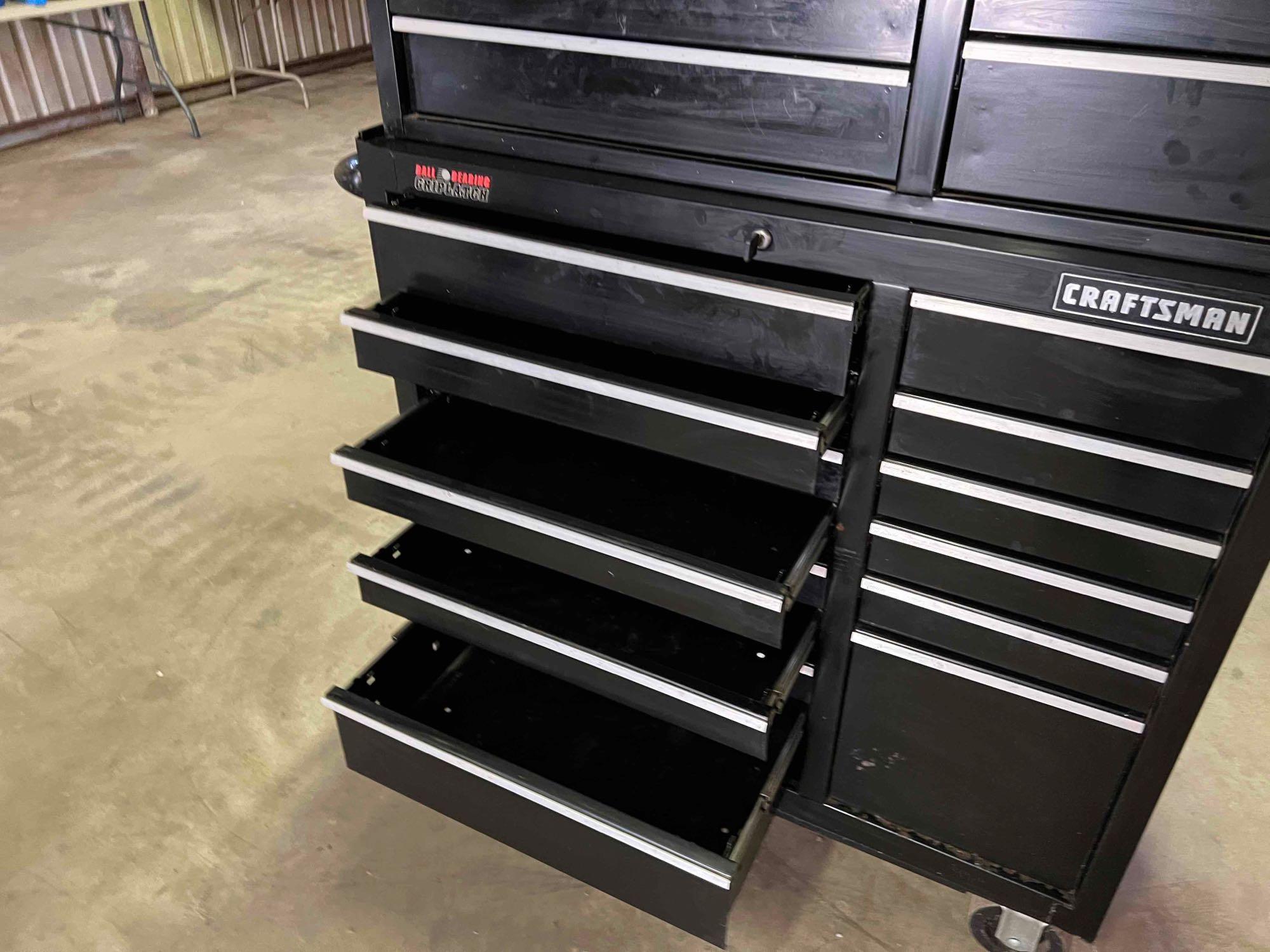 craftsman roll around tool box 8 drawers on top 11 drawers on bottom very clean