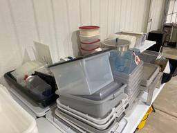 MISCELLANEOUS TUBS, PANS, AND PLASTIC WARE...
