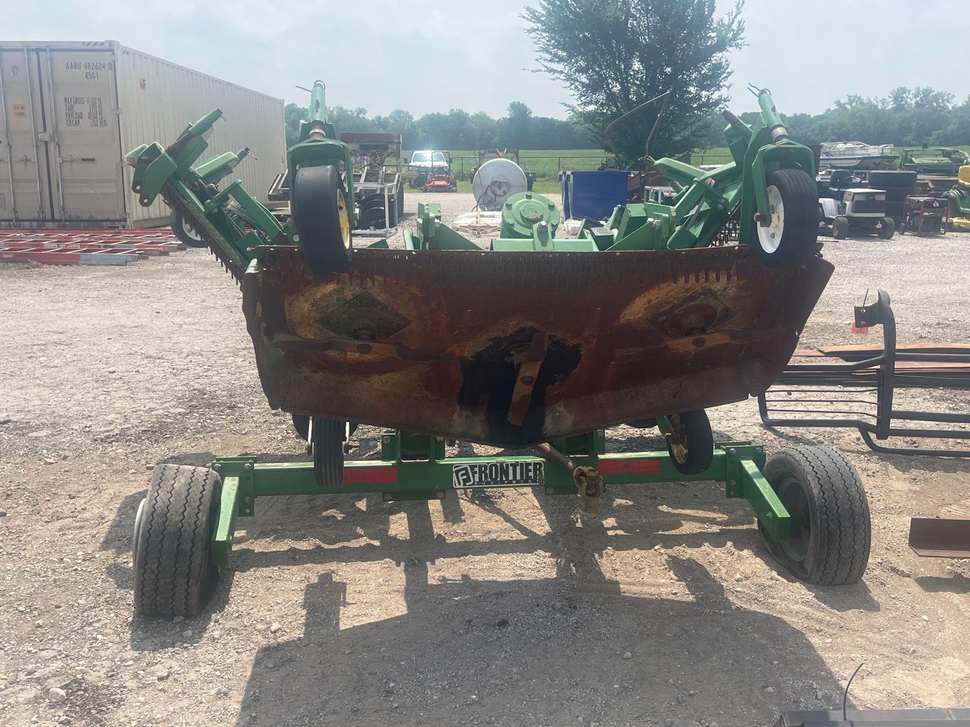 MOW*R FRONTIER DRAG PIPE FINISHING MOWER 15'W WITH HYDRAULIC FOLDING WINGS AND REAR MOWER PICKS UP