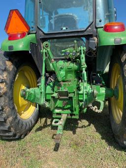 JOHN DEERE 6130D TRACTOR 4 WHEEL DRIVE WITH 563 JOHN DEERE LOADER AND BUCKET CAB & AIR 2 REMOTES ON
