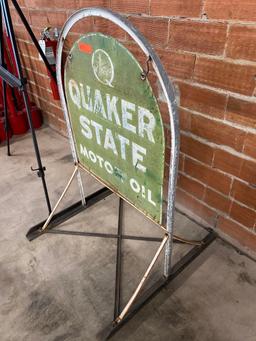 QUAKER STATE MOTOR OIL SIGN ON STAND