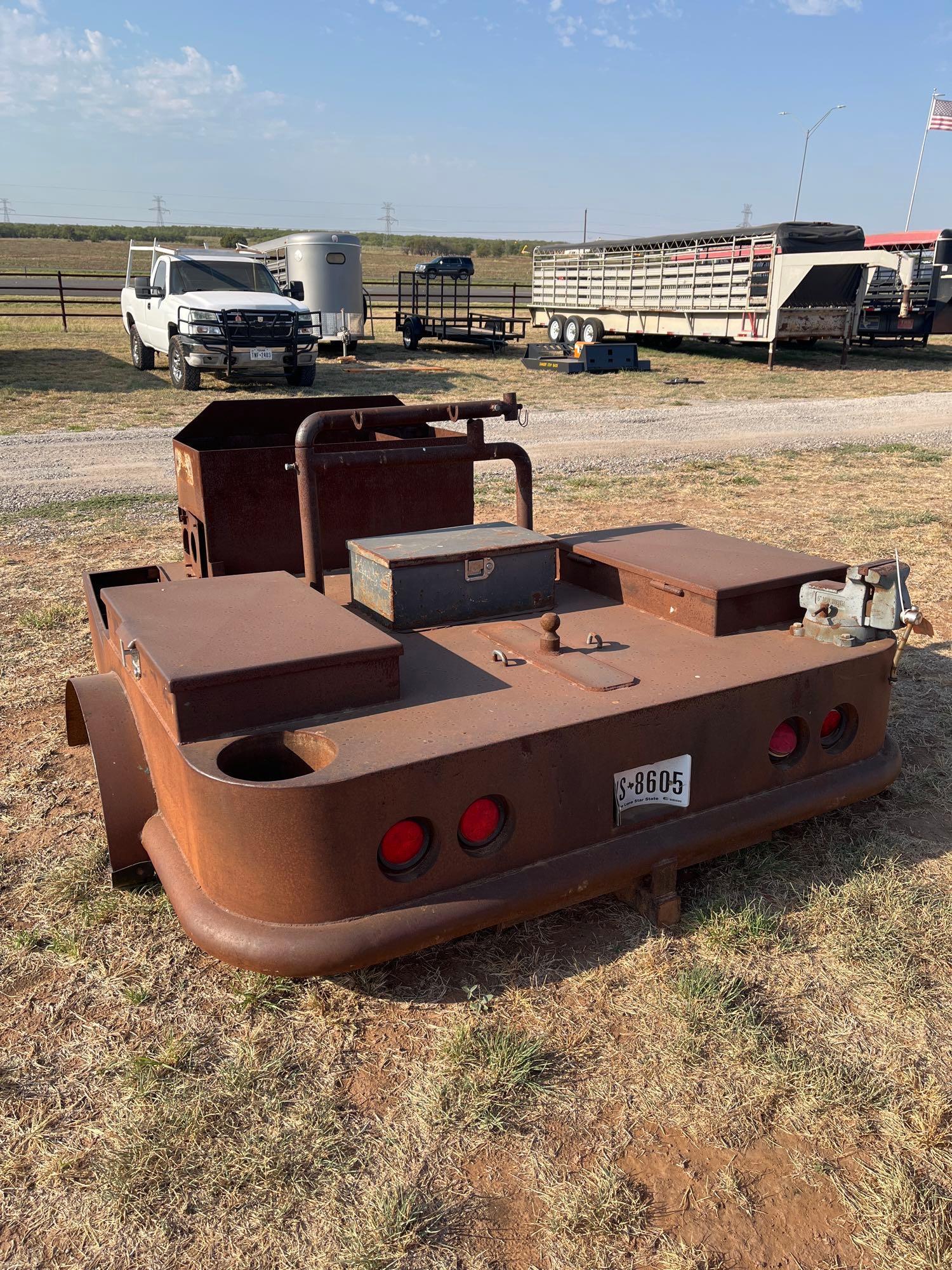 WELDING BED 98" W ON WIDEST POINT OF FENDERS 8'6"L HEAVY DUTY WELDING BED 98" W ON WIDEST POINT OF