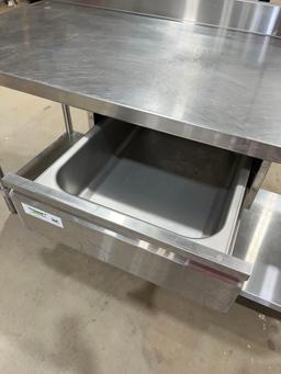 WORK TABLE WITH BACKSPLASH/DRAWER