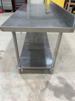 WORK TABLE WITH BACKSPLASH/DRAWER