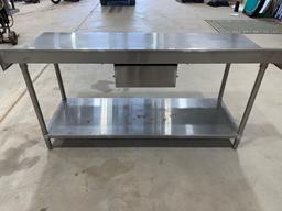 WORK TABLE WITH BACKSPLASH/DRAWER