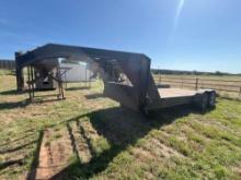 20 FT TANDEM GOOSENECK TRAILER WITH WENCH METAL FLOOR GOOD TIRES BILL OF SALE ONLY